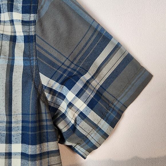 Kuhl Blue and Gray Plaid Short Sleeve Button Up Collared Shirt | Men's Small - Picture 6 of 13